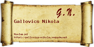 Gallovics Nikola névjegykártya